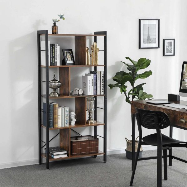 VASAGLE 4 Tier Bookshelf with Compartments