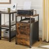 VASAGLE 2 Drawer File Cabinet with Open Compartments and Wheels