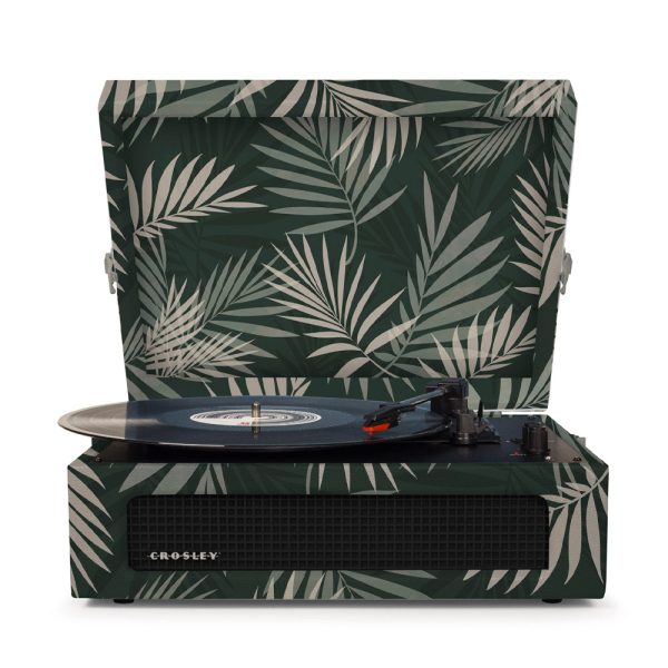 Crosley Voyager Bluetooth Portable Turntable + Entertainment Stand Bundle – Botanical