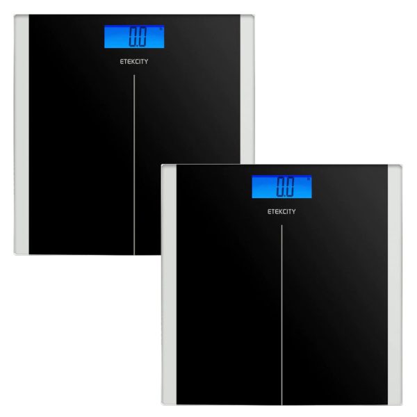 Digital Body Weight Bathroom Scale – Black – 2 Pack