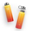 Harmony Mat – Orange & Iron Flask Wide Mouth Bottle with Spout Lid, Fire, 32oz/950ml Bundle