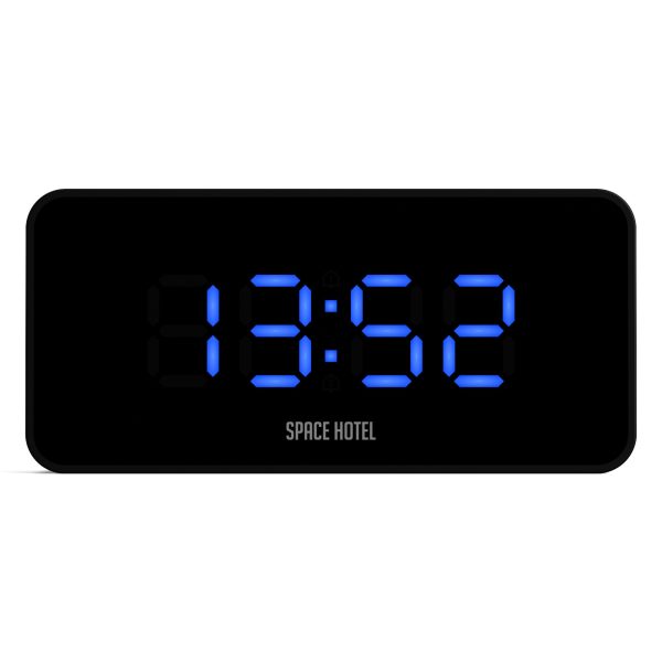 Newgate Space Hotel Hypertron Alarm Clock Black Case – Black Lens – Blue