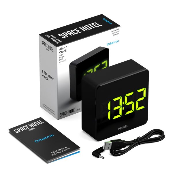 Newgate Space Hotel Orbatron Alarm Clock Black Case – Green