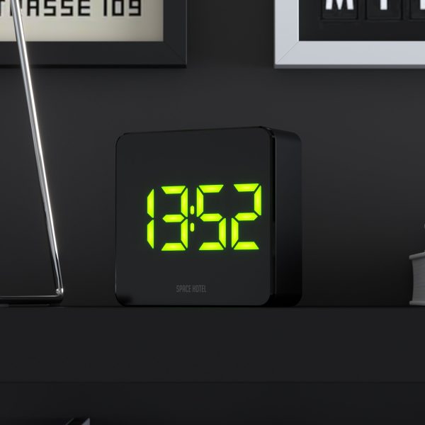 Newgate Space Hotel Orbatron Alarm Clock Black Case – Green