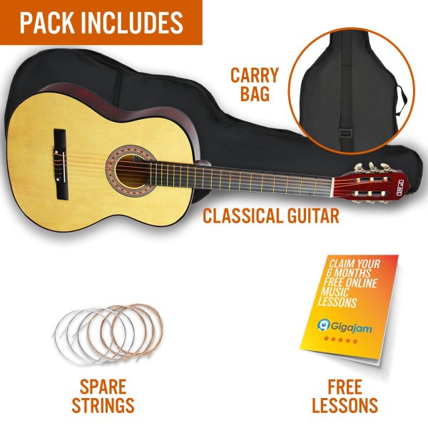 3rd Avenue 3/4 Size Classical Guitar Pack – Natural