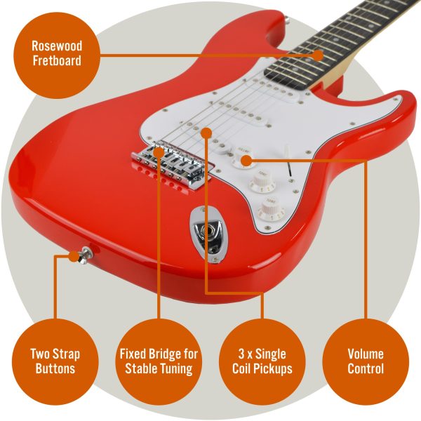 3rd Avenue Electric Guitar Pack – Red