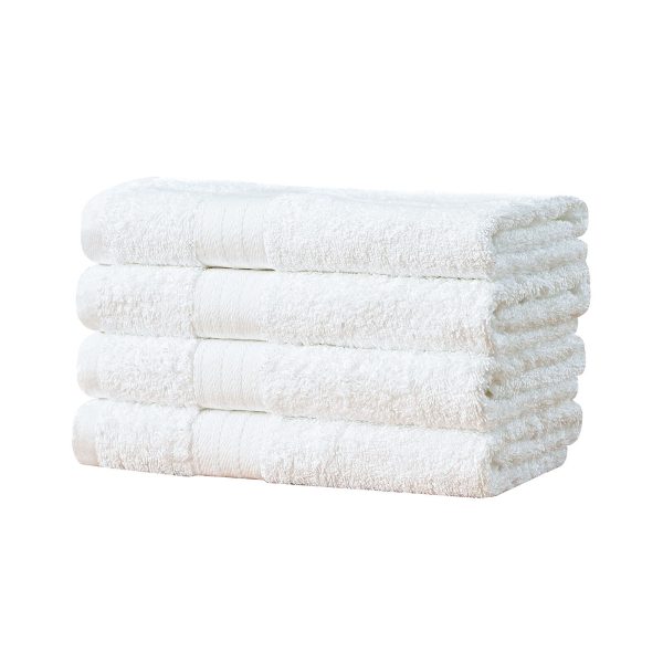 Bath Towel 4 Piece Cotton Hand Towels Set – White