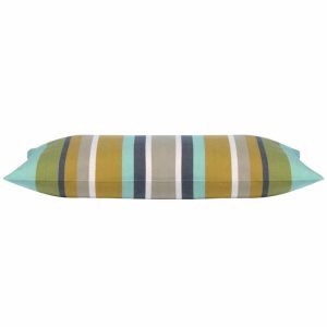 Corban Aqua Rectangle 35x70cm Striped Multicoloured Cushion Cover Nautical