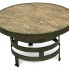 Retro Style Spiral Round Coffee Table with Wood Top