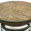 Retro Style Spiral Round Coffee Table with Wood Top