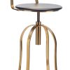 Gold Black Swivel Kitchen Bar Stool Chair with High Back in Netted Design Frame