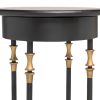 Honeygo Wooden Round Gold Black Side Table with Finial Legs