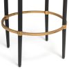 Honeygo Wooden Round Gold Black Side Table with Finial Legs