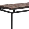 Modern Black Narrow Hallway Console Table with Copper Textured Wood Top