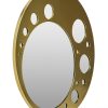 Decorative Round Wall Mirror Art in Brass Finish