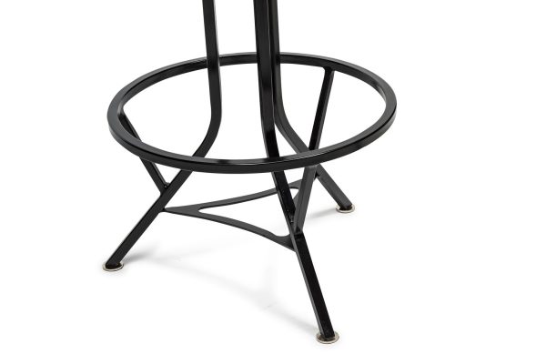 Industrial Wooden Iron Swivel Bar Stool – Black Rustic