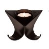 Small Decorative Black Metal Tea Light Candle Holders in Set of 3