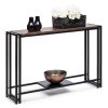 Sleek Hallway Console Table with Copper Textured Top