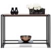 Sleek Hallway Console Table with Copper Textured Top