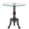 Iron Round Glass Coffee Table with Detachable Candle Holder