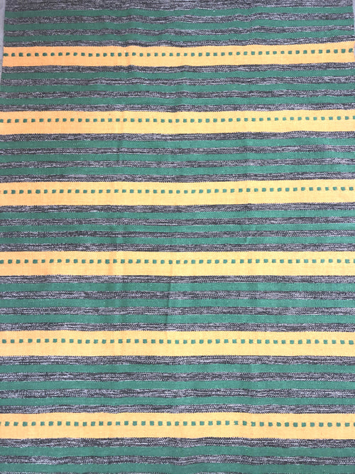 Green/yellow cotton rug – 90×150 cm