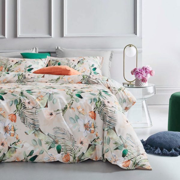 Botanical Celine Microfibre Quilt Cover Set-king size