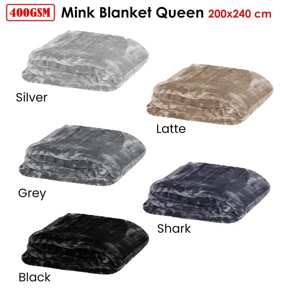 Soft Plain Faux Mink Blanket Queen – Silver