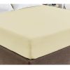 400TC Cream 100% Cotton Sateen Fitted Sheet King