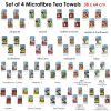 Set of 4 Microfibre Printed Tea Towels – All Pieces