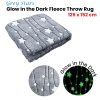 Grey Stars Glow in the Dark Throw Rug 125×152 cm