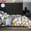 400TC Cotton Sateen Quilt Cover Set Modern Art Queen