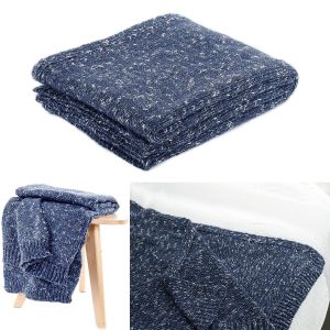 Havana Blue Woven Throw Rug 127 x 152 cm