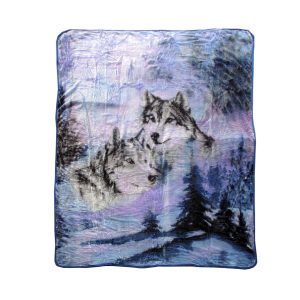 375gsm 1 Ply 3D Print Faux Mink Blanket Queen 200x240 cm