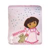 Polar Fleece Throw Rug Dora Explorer Bed Time 127 x 152 cm