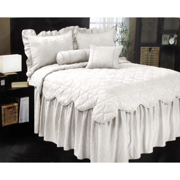 Magnifico Antique White Jacquard Bedspread Set Queen