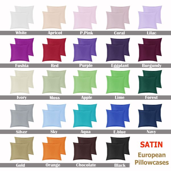 Satin European Pillowcases ( Pair ) LIME