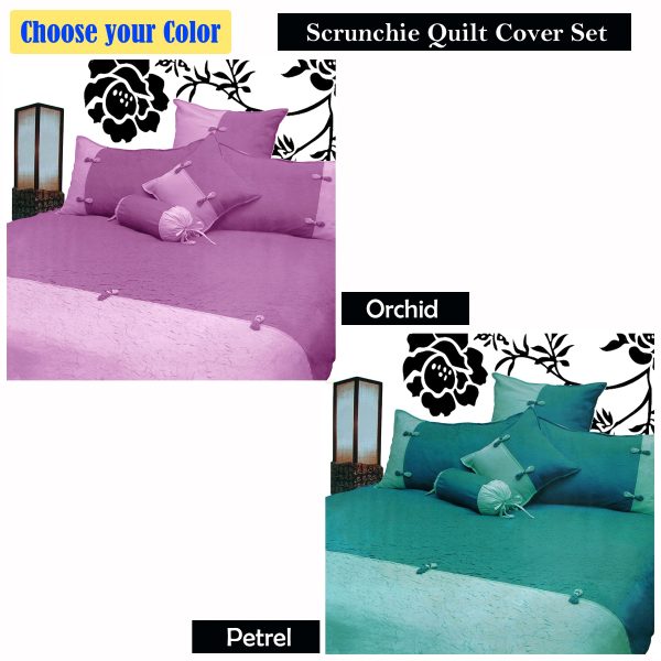 Scrunchie Orchid Quilt Cover Set QUEEN