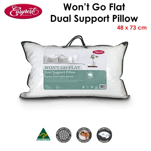 Easyrest Won’t Go Flat Dual Support Standard Pillow 48 x 73 cm