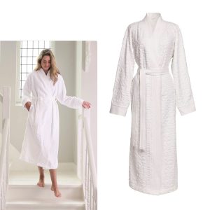 Mosaic de Pip White Cotton Bathrobe XX-Large