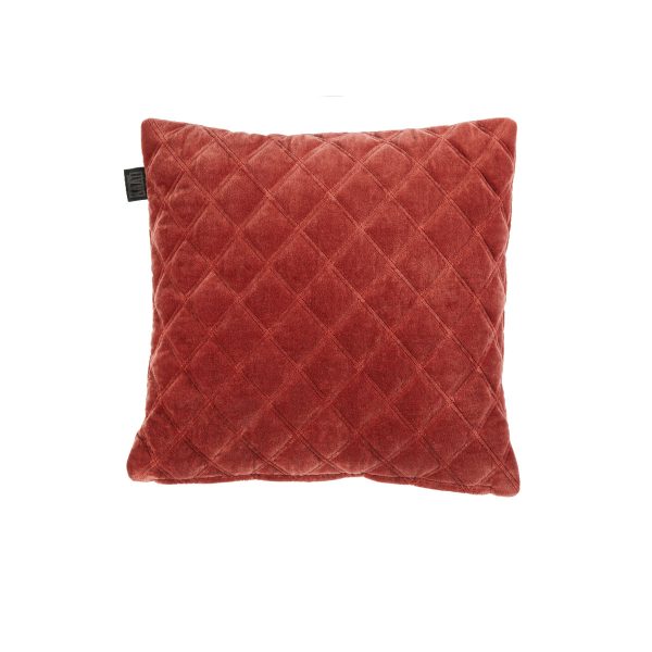 Vercors Luxury Cotton Velvet Filled Square Cushion – Dark Red