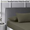 Caramel Washed Cotton Fitted Sheet Set Double