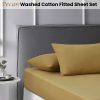 Pecan Washed Cotton Fitted Sheet Set King Single