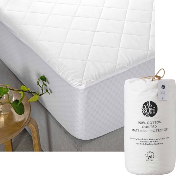 Cotton Quilted Mattress Protector Double