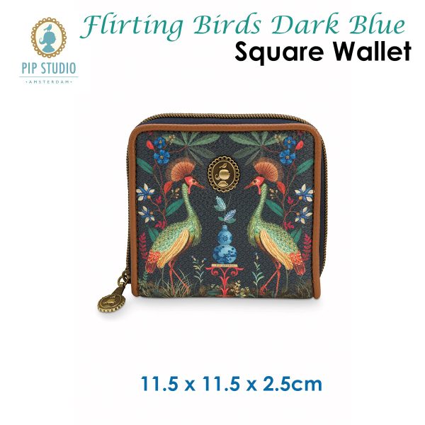 PIP Studio Flirting Birds Dark Blue Square Wallet