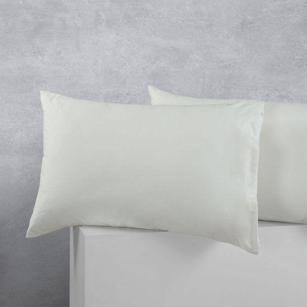 Pair of Cotton Polyester Standard Pillowcases Stone