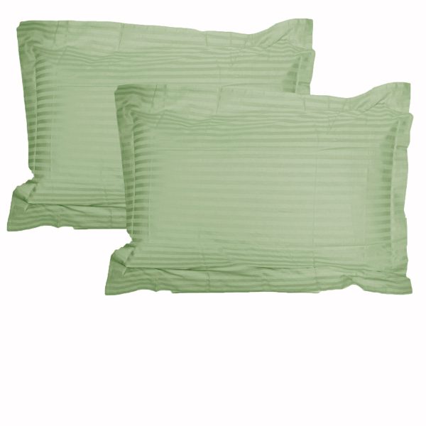 Accessorize 325TC Pair of Stripe Jumbo / Queen Pillowcases – Green