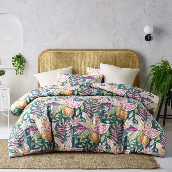 Betty Carmila Printed Linen Cotton Quilt Cover Set Queen