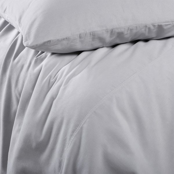 Dove Grey Cotton Corduroy Quilt Cover Set Double