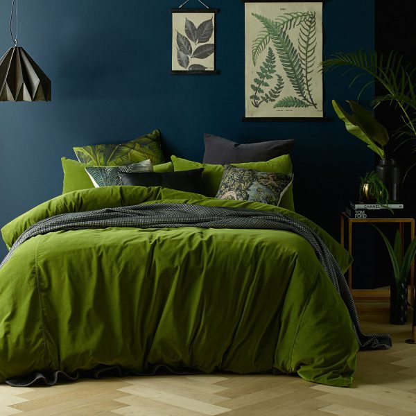 Cotton Velvet Quilt Cover Set Mossy Road King