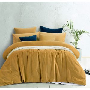 Cotton Velvet Quilt Cover Set Gold Harmony King